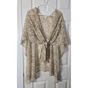 Chico's Womans Scarf Shawl Leopard Print Beige. Tan, Light Pink One Size